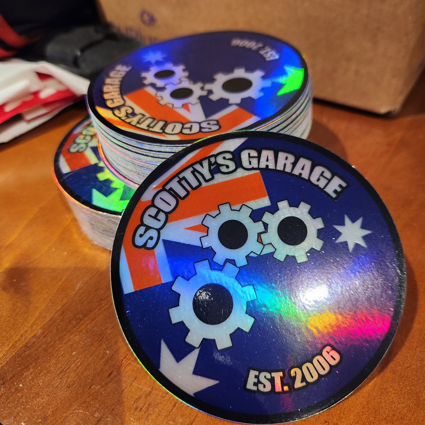 Scotty's Garage Holographic Sticker