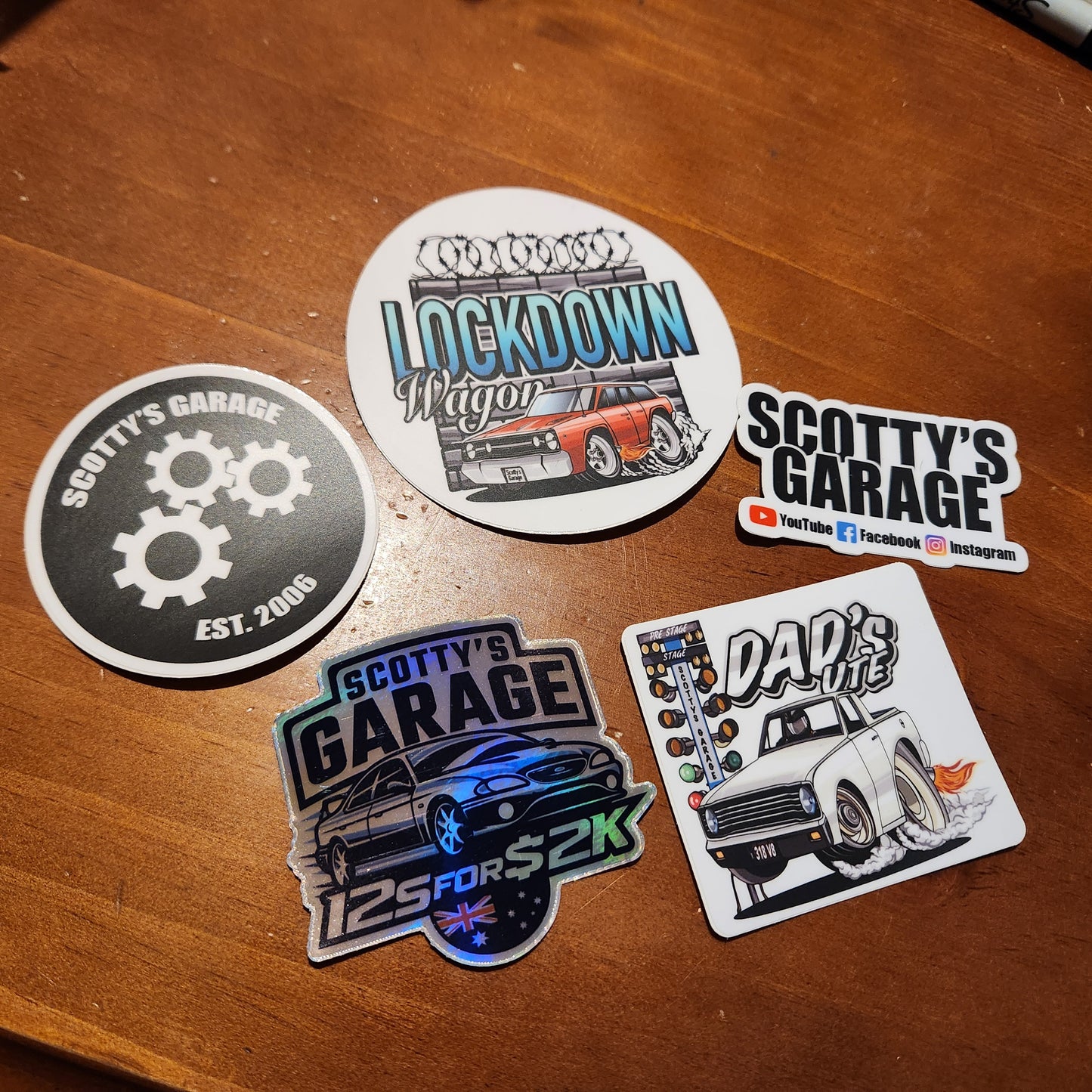 Scotty's Garage Project Car Sticker Pack