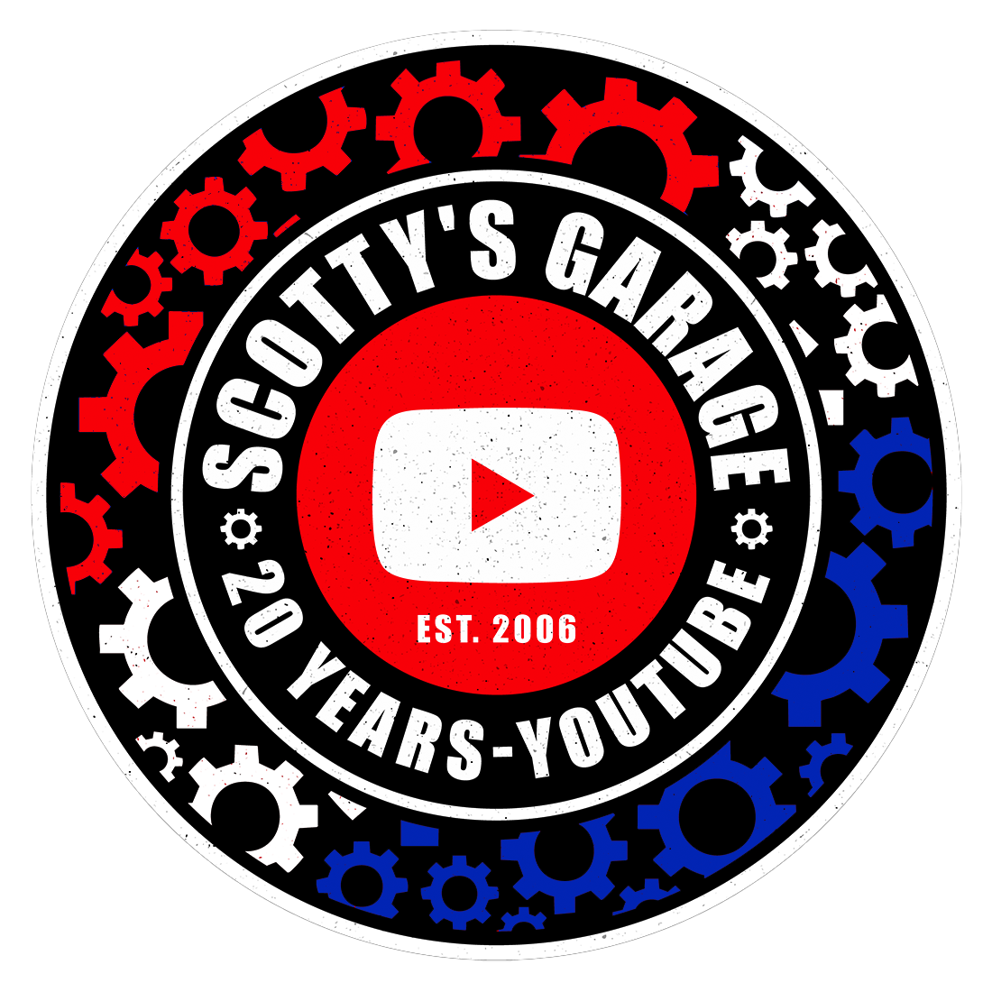 Scotty's Garage 20th Anniversary Sticker