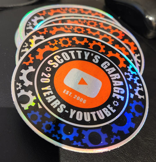 Scotty's Garage 20th Anniversary Sticker
